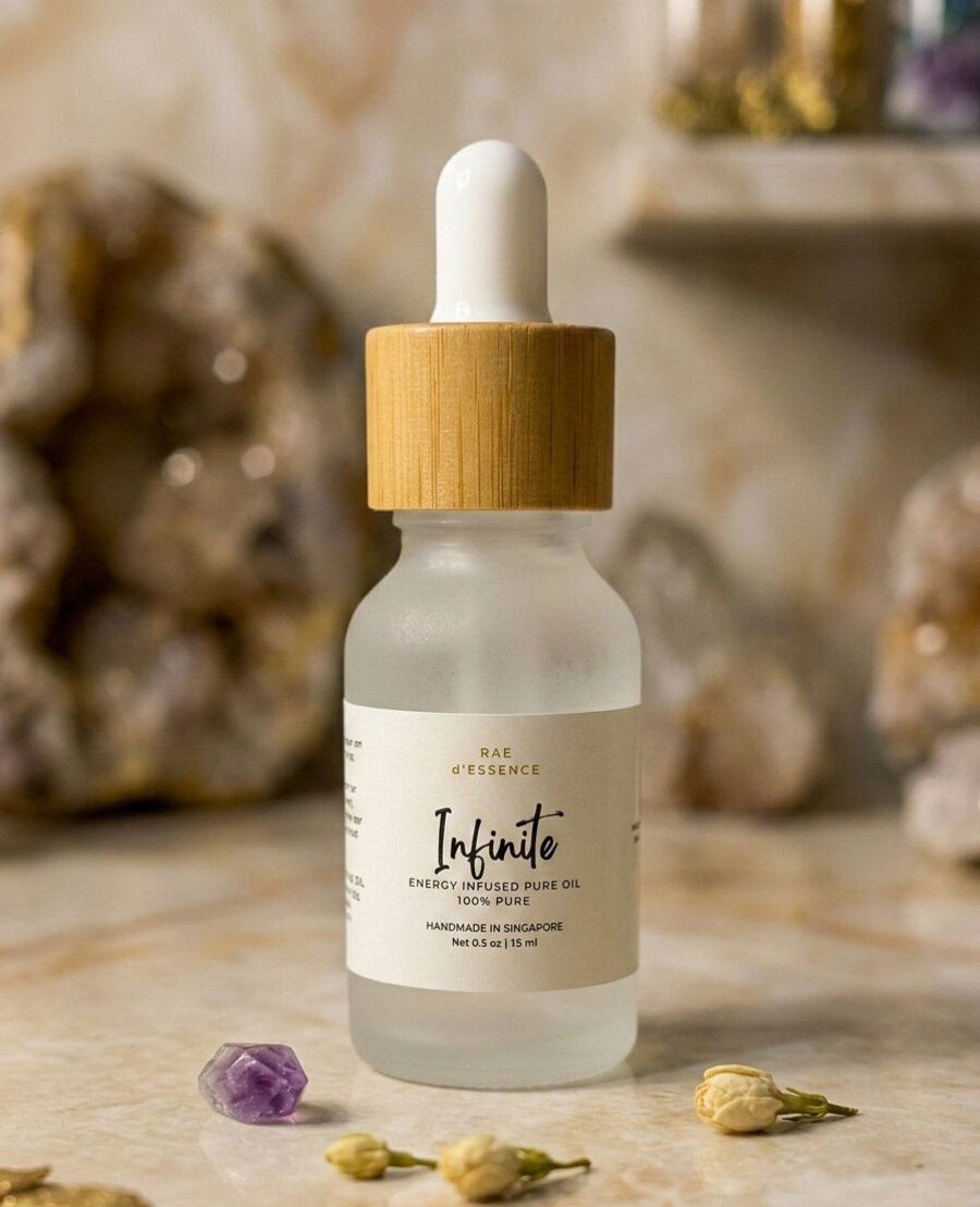 Infinite energy infused essential oil by Rae of Light SG